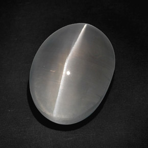 8.25 ct Gray Sillimanite Cat's Eye Stone, Natural Sillimanite Cat's Eye in Oval Cabochon Shape for Sale
