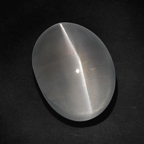 Sillimanite Cat's Eye Gemstone in 13.4 x 9.8 mm Size for Sale, Sillimanite Cat's Eye Stone in Smoke Color