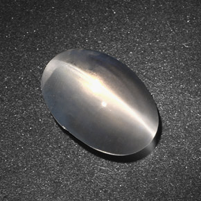 7.34 ct Gray Sillimanite Cat's Eye Gemstone, Sillimanite Cat's Eye Gem in Oval Cabochon Shape for Sale.