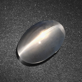 Sillimanite Cat's Eye Gemstone in 13.8 x 9.4 mm Size for Sale, Sillimanite Cat's Eye Stone in Smoke Color