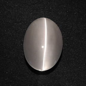 5.66 ct Gray Sillimanite Cat's Eye Gemstone, Sillimanite Cat's Eye Gem in Oval Cabochon Shape for Sale.