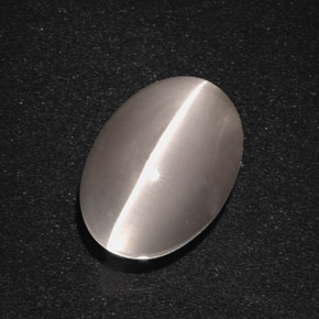 5.66 ct Gray Sillimanite Cat's Eye Stone, Natural Sillimanite Cat's Eye in Oval Cabochon Shape for Sale