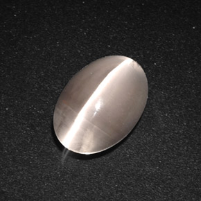 3.49 ct Gray Sillimanite Cat's Eye Stone, Natural Sillimanite Cat's Eye in Oval Cabochon Shape for Sale