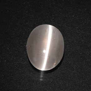 3.02 ct Gray Sillimanite Cat's Eye Gemstone, Sillimanite Cat's Eye Gem in Oval Cabochon Shape for Sale.