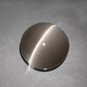 7.63 ct Brown Sillimanite Cat's Eye Stone, Natural Sillimanite Cat's Eye in Round Cabochon Shape for Sale