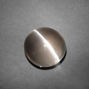3.95 ct Brown Sillimanite Cat's Eye Gemstone, Sillimanite Cat's Eye Gem in Round Cabochon Shape for Sale.