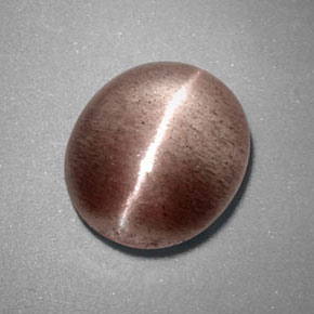 3.38 ct Brown Sillimanite Cat's Eye Gemstone, Sillimanite Cat's Eye Gem in Oval Cabochon Shape for Sale.