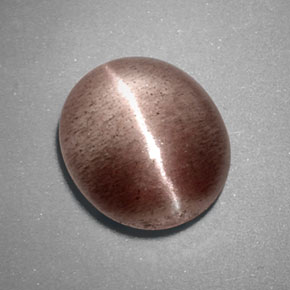 3.38 ct Brown Sillimanite Cat's Eye Stone, Natural Sillimanite Cat's Eye in Oval Cabochon Shape for Sale