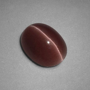 1.98 ct Brown Sillimanite Cat's Eye Stone, Natural Sillimanite Cat's Eye in Oval Cabochon Shape for Sale