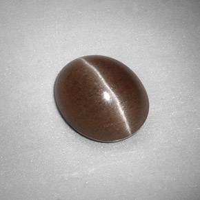 3.05 ct Brown Sillimanite Cat's Eye Stone, Natural Sillimanite Cat's Eye in Oval Cabochon Shape for Sale