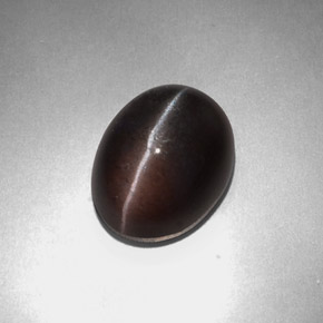 Sillimanite Cat's Eye Gemstone in 11 x 9 mm (calibrated) Size for Sale, Sillimanite Cat's Eye Stone in Grayish Brown Color