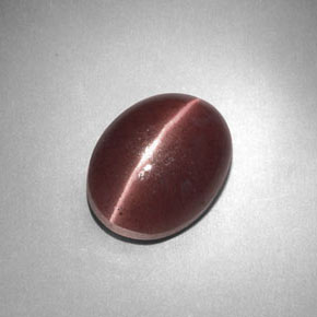 3.77 ct Brown Sillimanite Cat's Eye Stone, Natural Sillimanite Cat's Eye in Oval Cabochon Shape for Sale