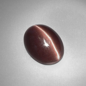 2.85 ct Brown Sillimanite Cat's Eye Gemstone, Sillimanite Cat's Eye Gem in Oval Cabochon Shape for Sale.