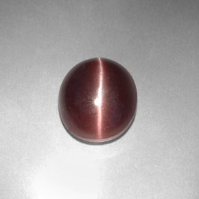 3.29 ct Brown Sillimanite Cat's Eye Stone, Natural Sillimanite Cat's Eye in Oval Cabochon Shape for Sale