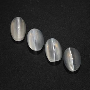 Sillimanite Cat's Eye Gemstone in 7.3 x 4.7 mm Size for Sale, Sillimanite Cat's Eye Stone in Smoke Color