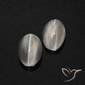 2.69 ctw Gray Sillimanite Cat's Eye Stones, Natural Sillimanite Cat's Eye in Oval Cabochon Shape for Sale