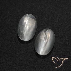 Sillimanite Cat's Eye Gemstones in 7.5 x 4.6 mm Size for Sale, Sillimanite Cat's Eye Stones in Clear White Color