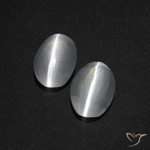 Oeil de chat ovale en sillimanite de 2,31 ct, 8 x 5,5 mm de Madagascar, Photo A