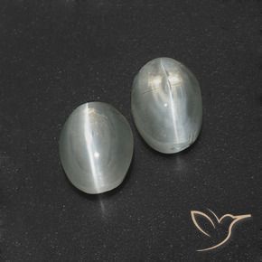 2.99 ctw White Sillimanite Cat's Eye Stones, Natural Sillimanite Cat's Eye in Oval Cabochon Shape for Sale