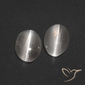 2.57 ctw Gray Sillimanite Cat's Eye Stones, Natural Sillimanite Cat's Eye in Oval Cabochon Shape for Sale