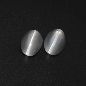 2.32 ctw Gray Sillimanite Cat's Eye Stones, Natural Sillimanite Cat's Eye in Oval Cabochon Shape for Sale