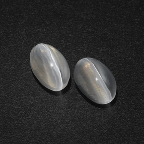 Sillimanite Cat's Eye Gemstone in 7.2 x 4.5 mm Size for Sale, Sillimanite Cat's Eye Stone in Smoke Color