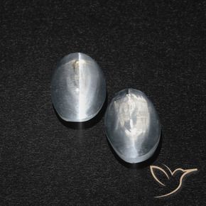 Sillimanite Cat's Eye Gemstones in 7 x 5 mm (calibrated) Size for Sale, Sillimanite Cat's Eye Stones in Clear White Color