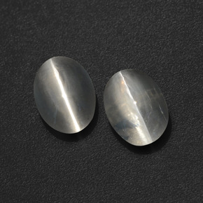 Sillimanite Cat's Eye Gemstone in 7.6 x 5.1 mm Size for Sale, Sillimanite Cat's Eye Stone in Smoke Color