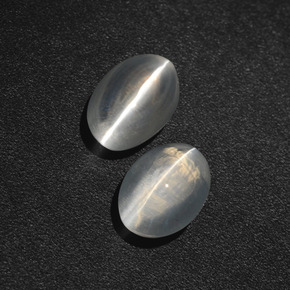 Sillimanite Cat's Eye Gemstone in 7.4 x 5.2 mm Size for Sale, Sillimanite Cat's Eye Stone in Smoke Color