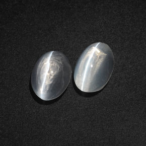 3.18 ctw White Sillimanite Cat's Eye Stones, Natural Sillimanite Cat's Eye in Oval Cabochon Shape for Sale