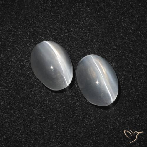 Oeil de chat ovale en sillimanite de 2,36 ct, 7,5 x 5,1 mm de Madagascar, Photo A