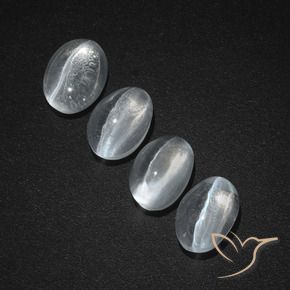 Sillimanite Cat's Eye Gemstones in 7 x 5 mm (calibrated) Size for Sale, Sillimanite Cat's Eye Stones in Clear White Color