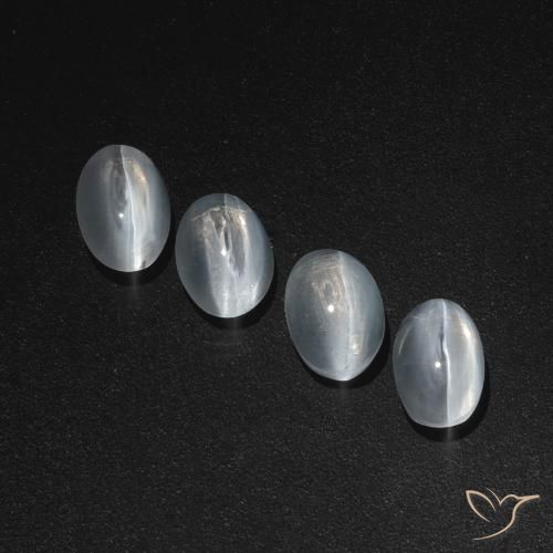 4.68ctw Natural Clear White Sillimanite Cat's Eye, Oval, Translucent