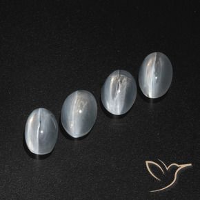 4.68 ctw White Sillimanite Cat's Eye Stones, Natural Sillimanite Cat's Eye in Oval Cabochon Shape for Sale