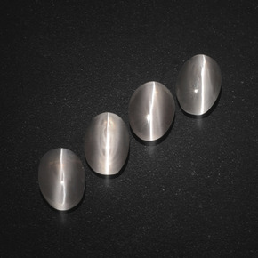 3.66 ct Gray Sillimanite Cat's Eye Stone, Natural Sillimanite Cat's Eye in Oval Cabochon Shape for Sale