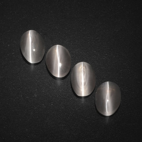 Sillimanite Cat's Eye Gemstone in 7.1 x 4.6 mm Size for Sale, Sillimanite Cat's Eye Stone in Smoke Color