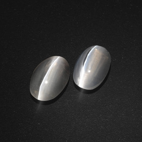 2.52 ct Gray Sillimanite Cat's Eye Stone, Natural Sillimanite Cat's Eye in Oval Cabochon Shape for Sale
