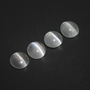 3.60 ct Gray Sillimanite Cat's Eye Stone, Natural Sillimanite Cat's Eye in Round Cabochon Shape for Sale