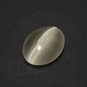 Sillimanite Cat's Eye Gemstone in 10.9 x 8.5 mm Size for Sale, Sillimanite Cat's Eye Stone in Grayish Brown Color