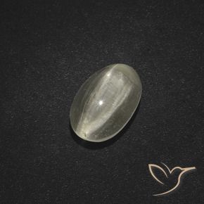 1.91 ct White Sillimanite Cat's Eye Stone, Natural Sillimanite Cat's Eye in Oval Cabochon Shape for Sale