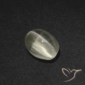 Sillimanite Cat's Eye Gemstone in 8 x 6 mm (calibrated) Size for Sale, Sillimanite Cat's Eye Stone in Warm White Color