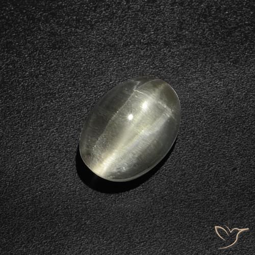 2.76ct Natural Warm White Sillimanite Cat's Eye, Oval, Translucent