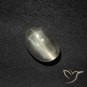 2.76 ct White Sillimanite Cat's Eye Stone, Natural Sillimanite Cat's Eye in Oval Cabochon Shape for Sale
