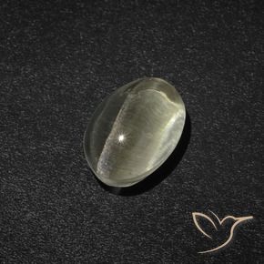 2.23 ct White Sillimanite Cat's Eye Stone, Natural Sillimanite Cat's Eye in Oval Cabochon Shape for Sale