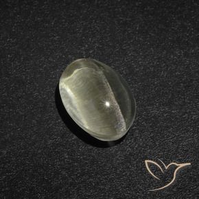 Sillimanite Cat's Eye Gemstone in 9 x 6 mm (calibrated) Size for Sale, Sillimanite Cat's Eye Stone in Warm White Color