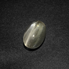 Warm White Sillimanite Cat's Eye Gem - 2.9ct Oval Cabochon (ID: 410595)