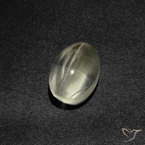 2.87ct Natural Warm White Sillimanite Cat's Eye, Oval, Translucent