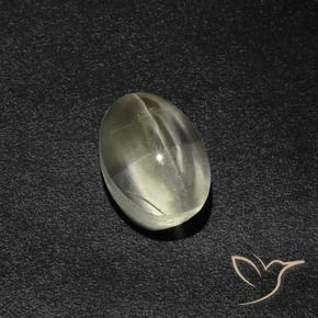 2.87 ct White Sillimanite Cat's Eye Stone, Natural Sillimanite Cat's Eye in Oval Cabochon Shape for Sale
