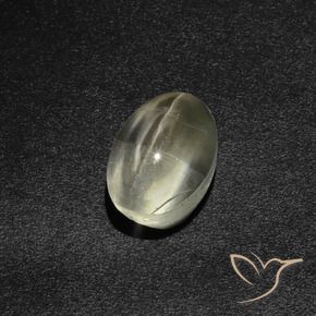 Sillimanite Cat's Eye Gemstone in 8.7 x 6.4 mm Size for Sale, Sillimanite Cat's Eye Stone in Warm White Color
