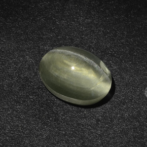 Medium Yellow Силлиманит Кошачий Глаз Камень - 3.7ct Овал Кабошон (ID: 410598)